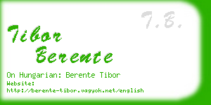 tibor berente business card